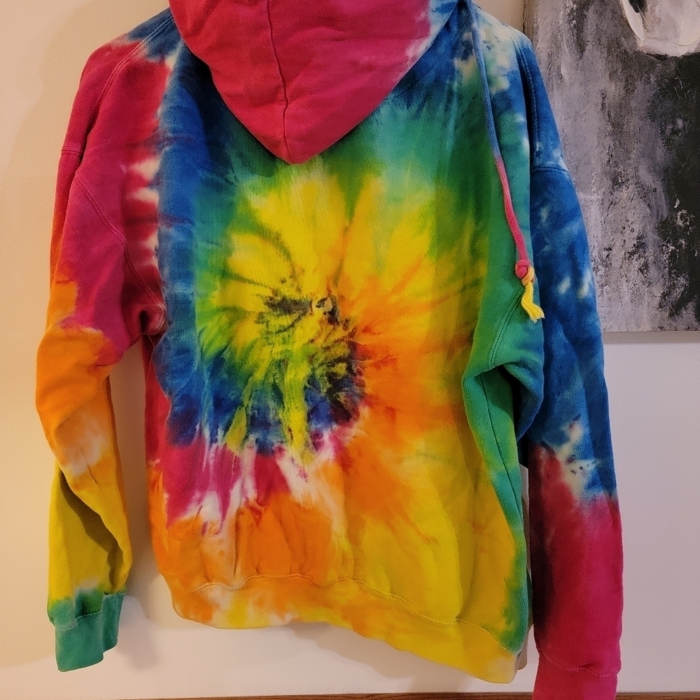 Exist Tye Dye Orlando Florida Hoodie, Size L with Kangaroo Pocket - Picture 4 of 5